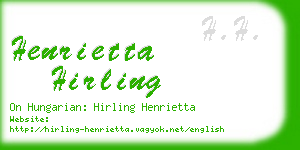 henrietta hirling business card